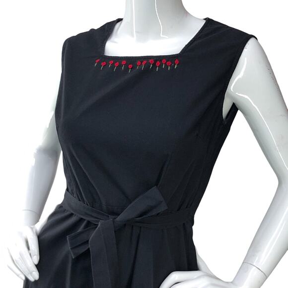 Chinchilla Womens Size 165/88A US S Dress Embroidered Floral A Line Square Neck - Picture 2 of 12